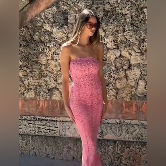 Ronny Kobo Tasha crochet strapless dress - Picture 3 of 16